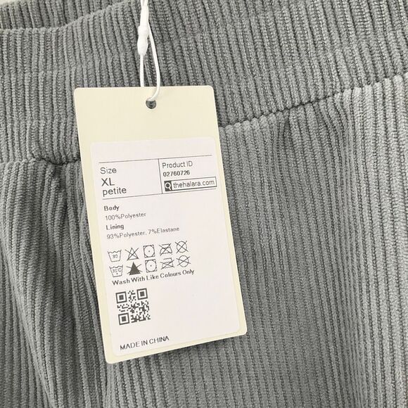 NWT Halara Gray High Waisted Side Pocket Straight Mop Corduroy Casual Pants XLP - Picture 9 of 11